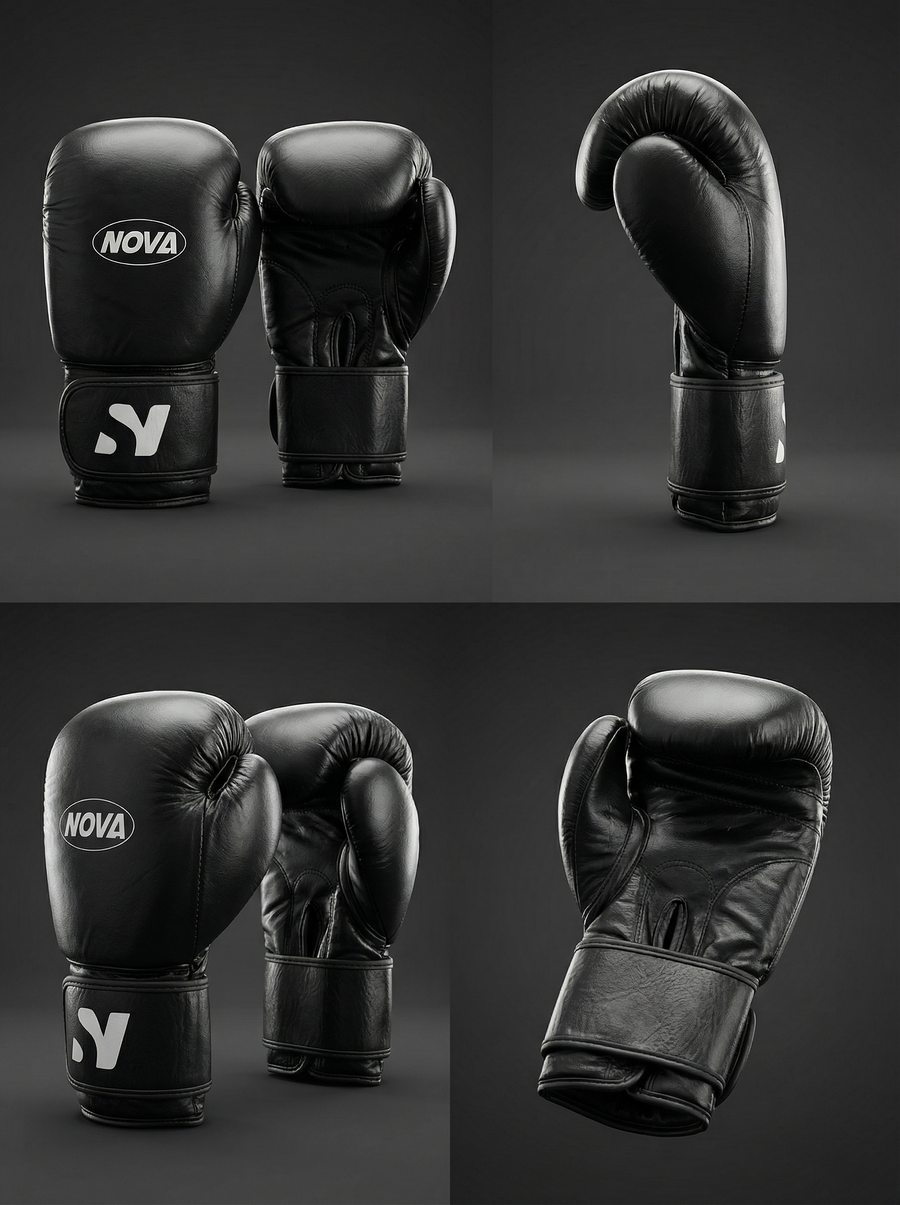 Black boxing gloves from Nova Sports Mauritius
