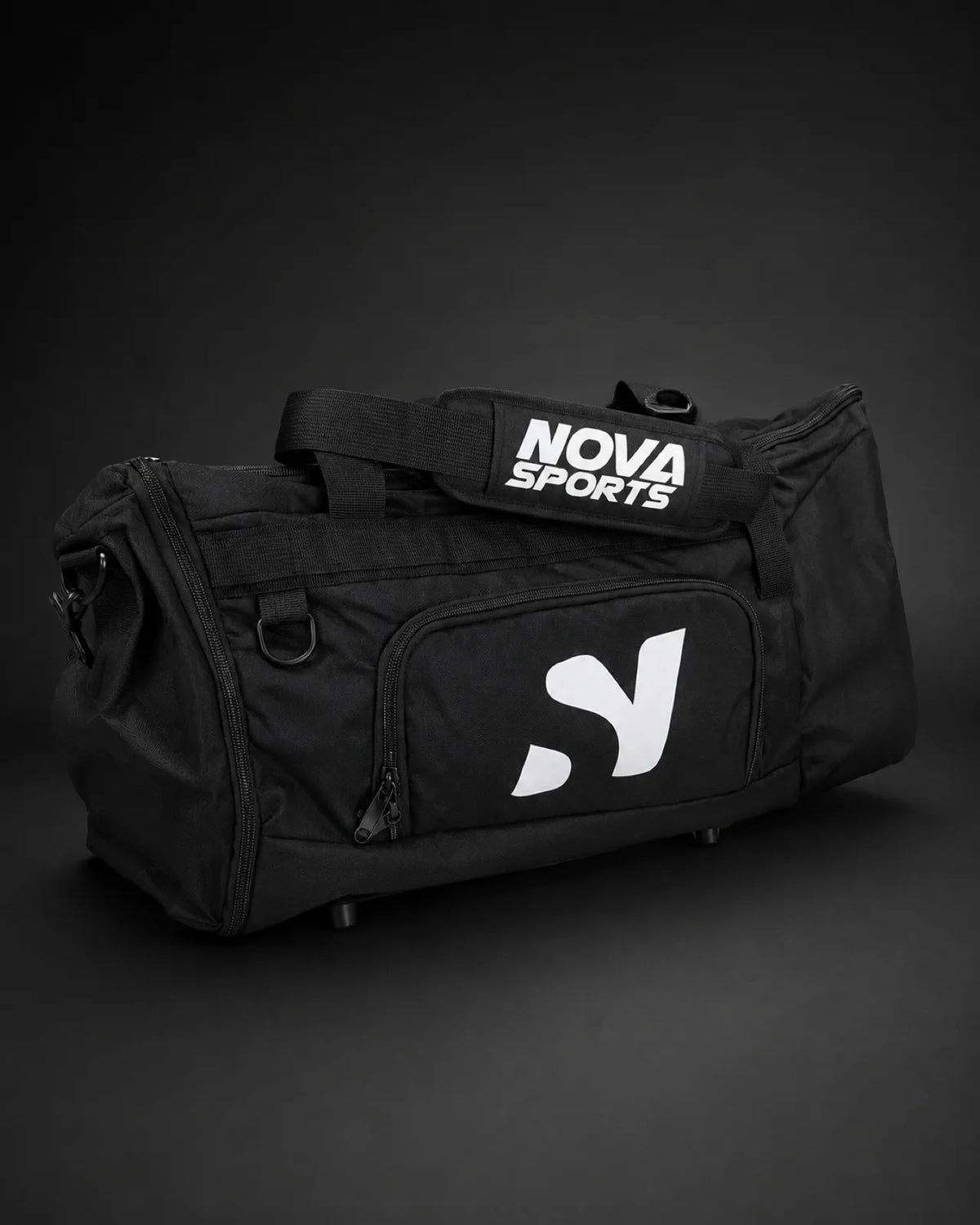 Nova Sports black gym duffel bag with shoulder strap — Bags from Nova Sports Mauritius
