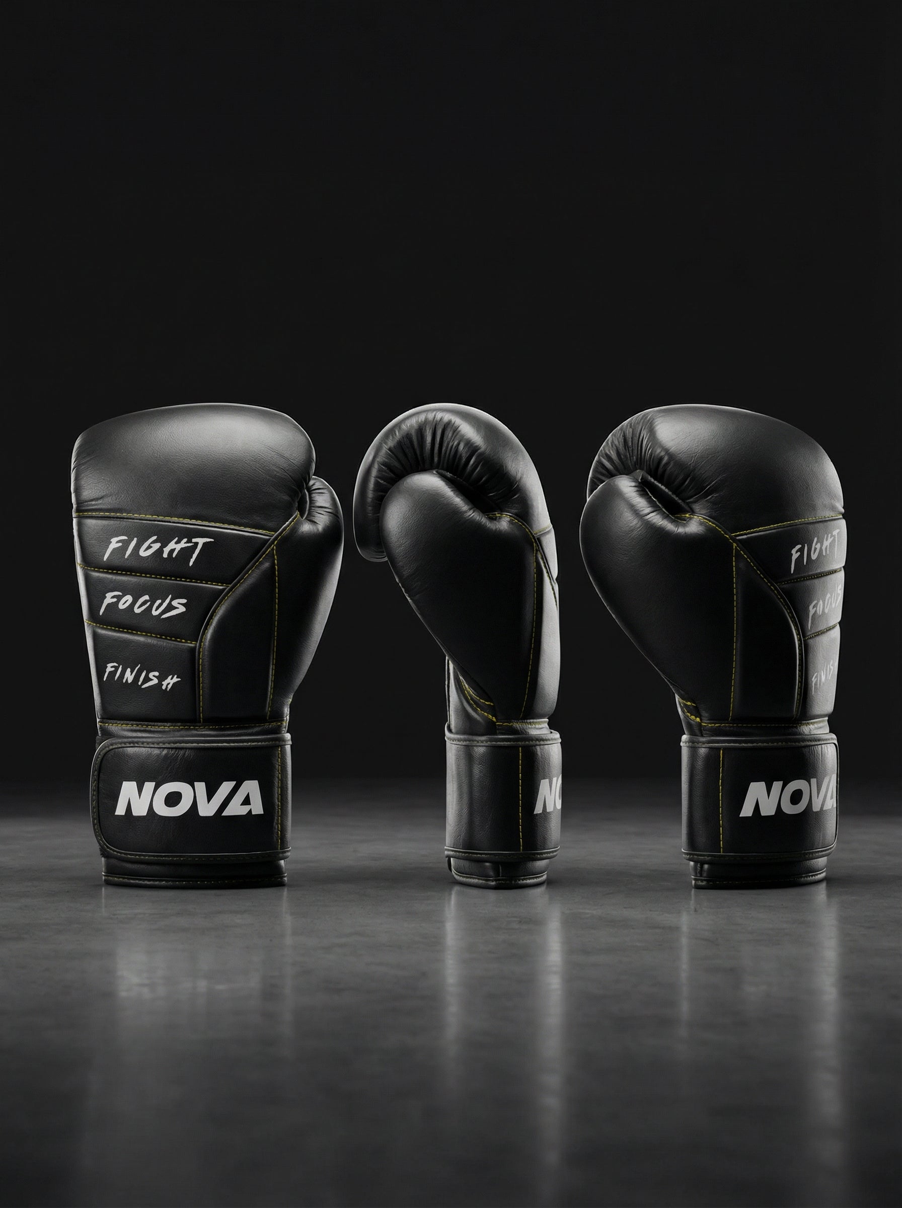 NOVA Fight Focus Boxing Gloves – Black