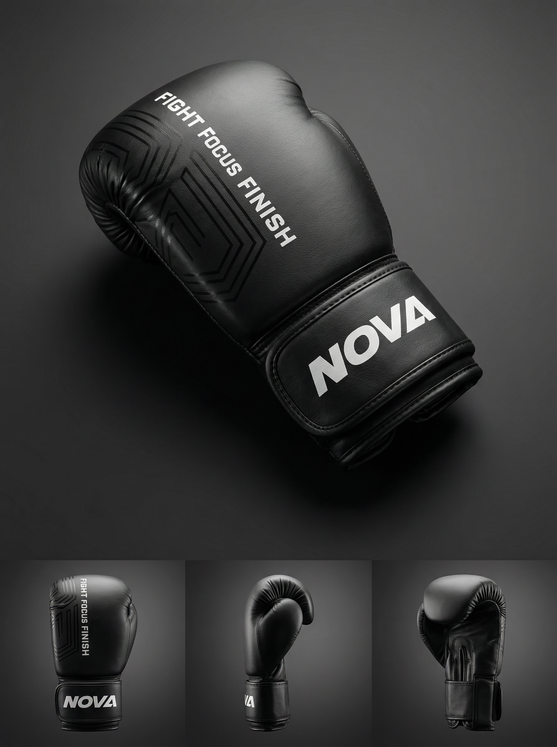 NOVA Fight Focus Boxing Gloves – Black
