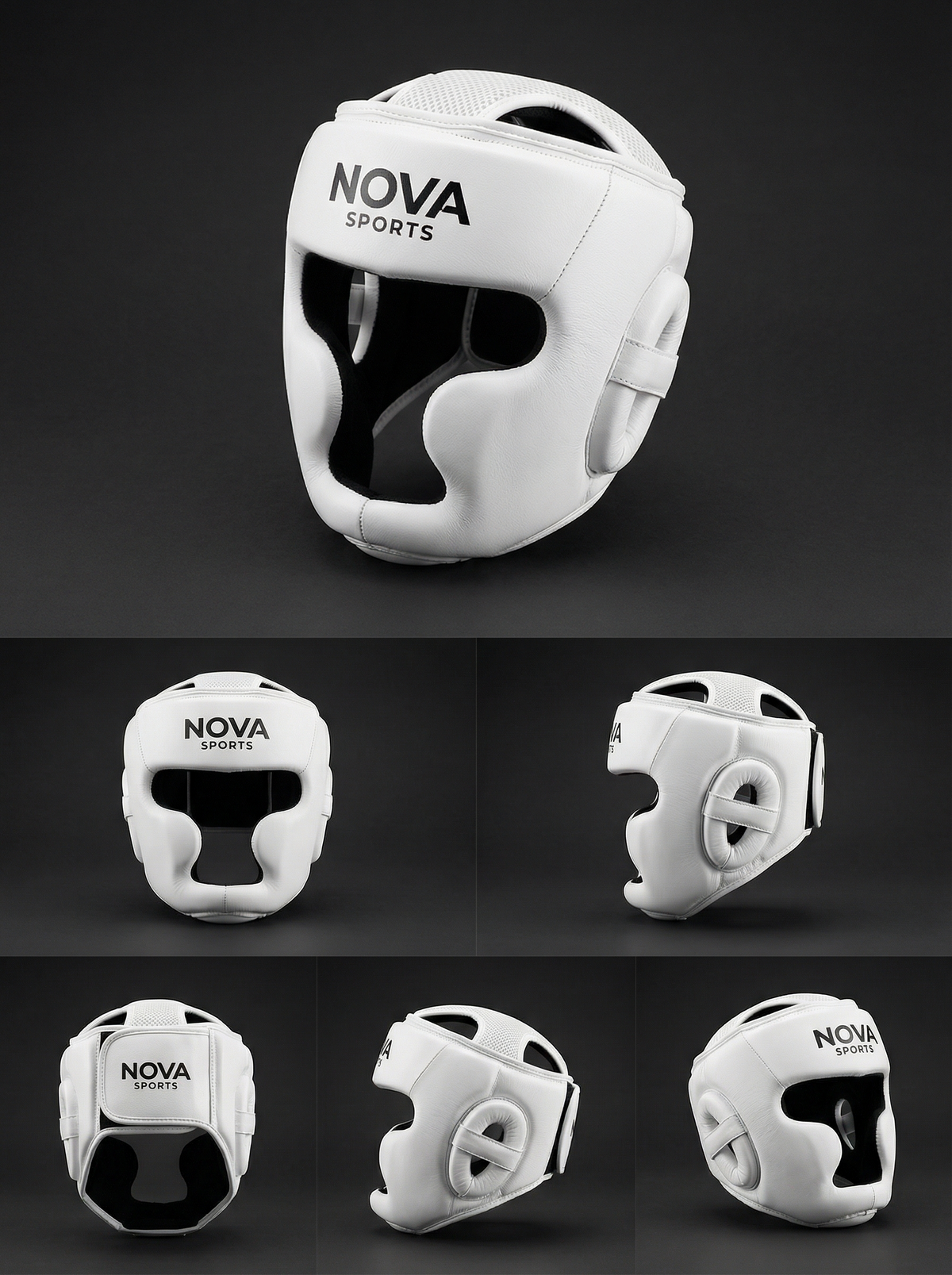 Nova Sports Boxing Head Guard – White — view 2 — Head Guards from Nova Sports Mauritius
