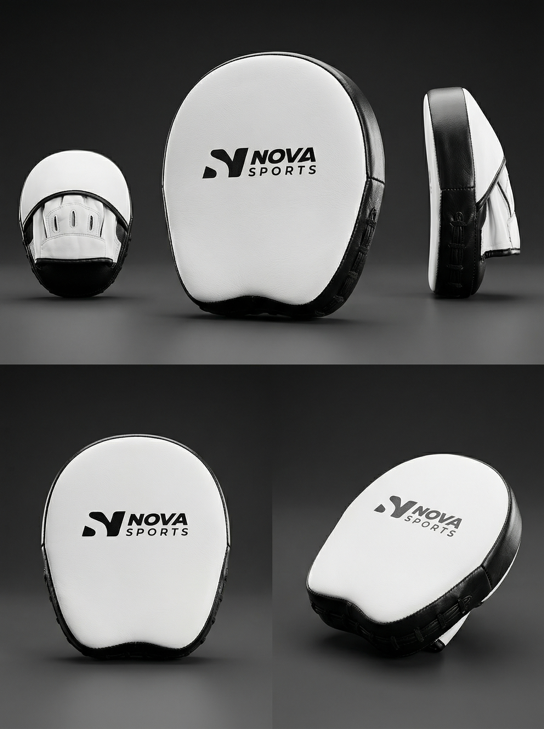NOVA Sports White & Black Curved Boxing Focus Mitt
