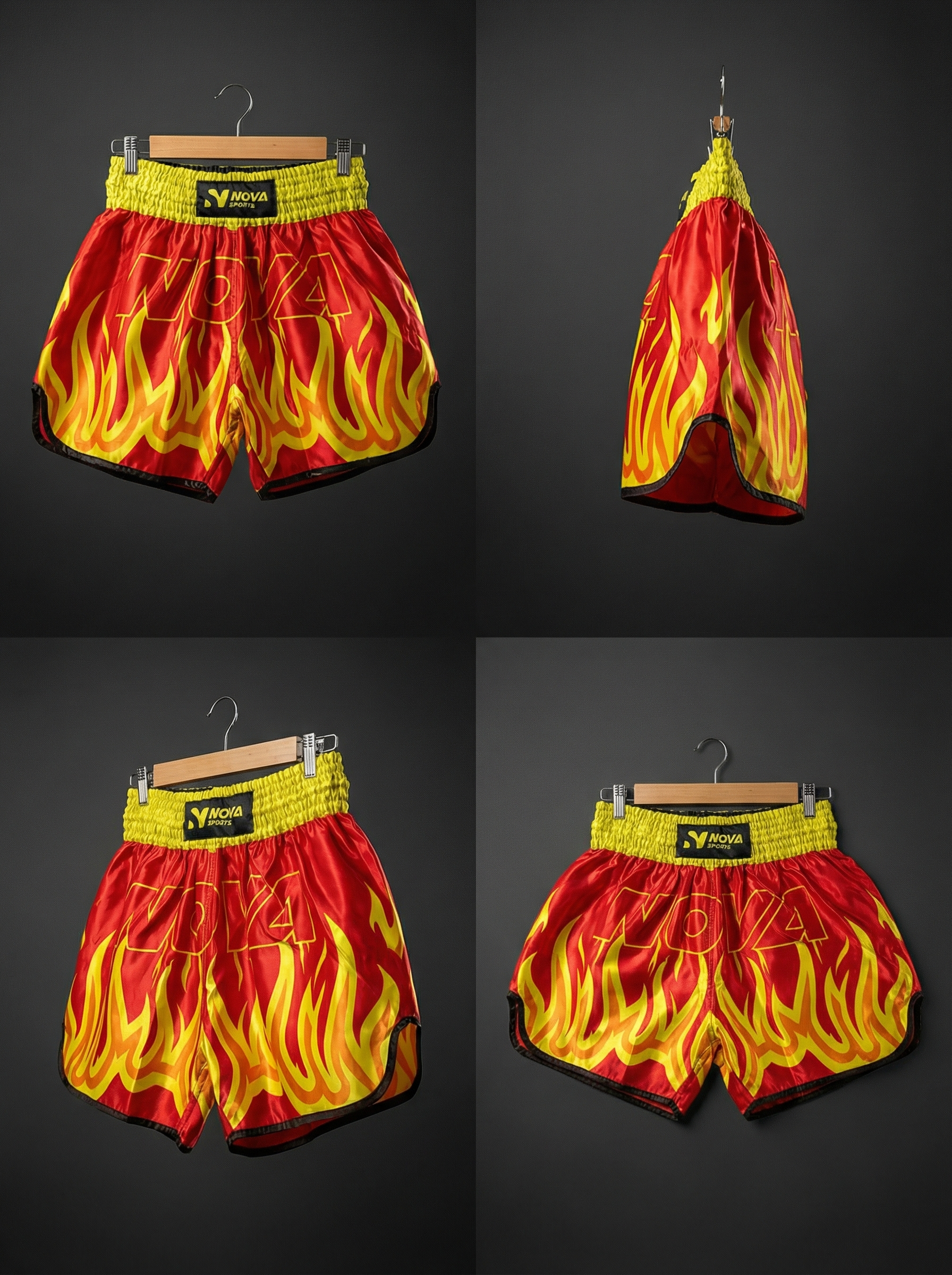 NOVA Flame Muay Thai Shorts – Red/Yellow