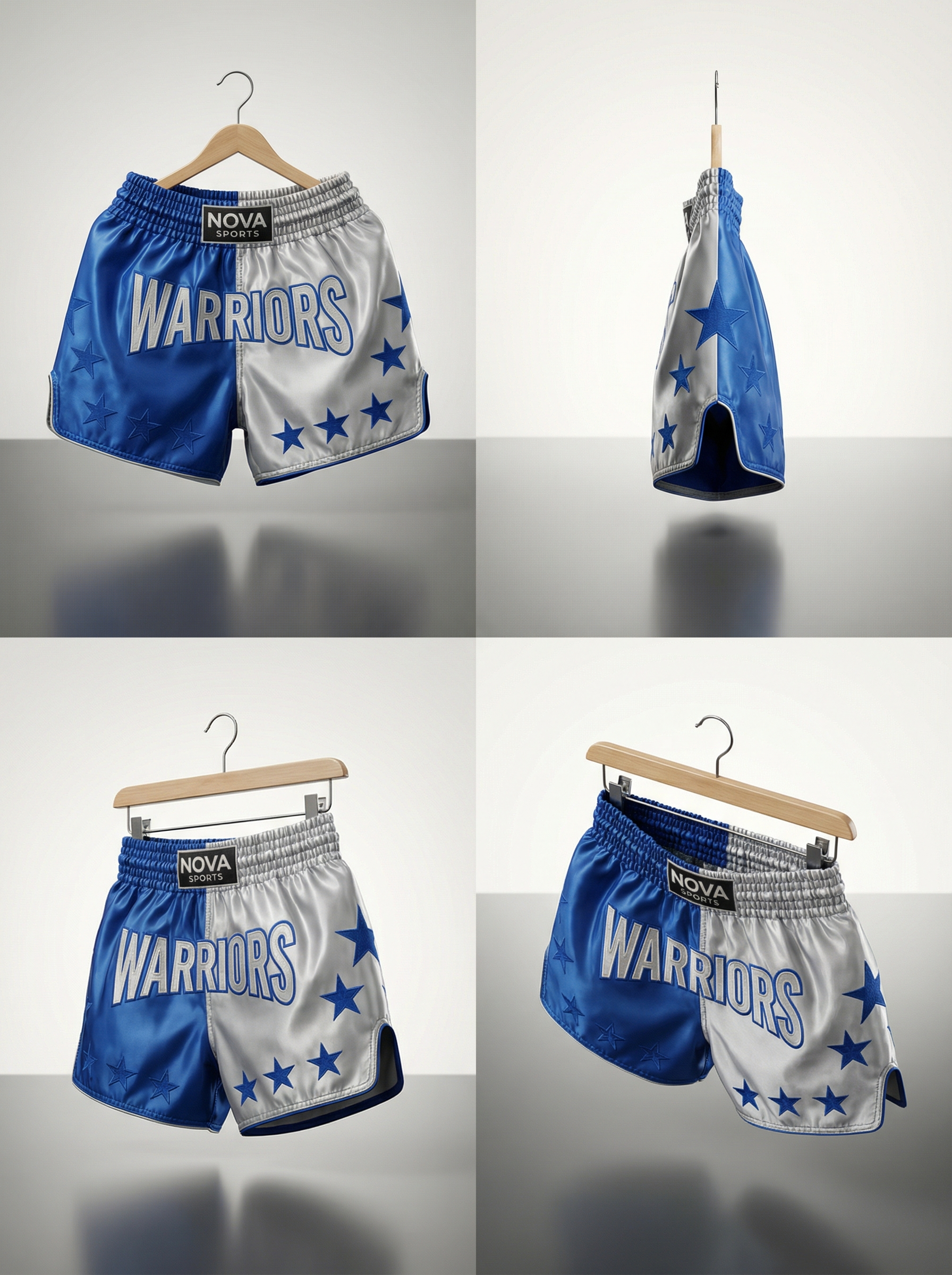 NOVA Warriors Blue & White Boxing Shorts