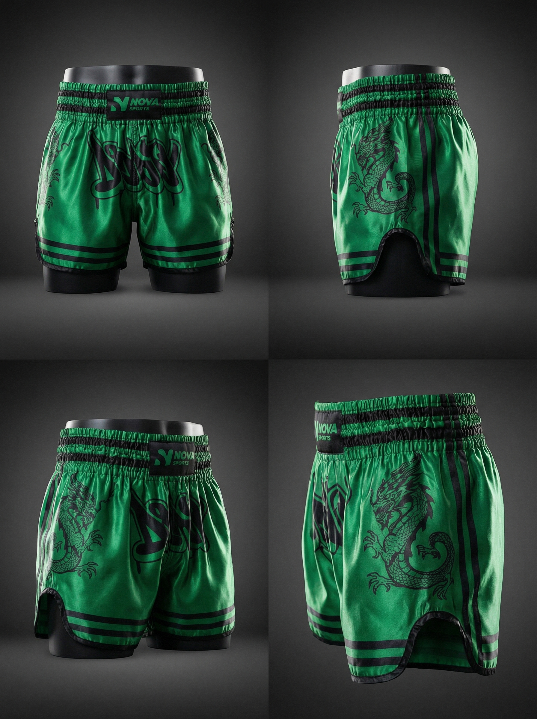 NOVA Dragon Green Boxing Shorts