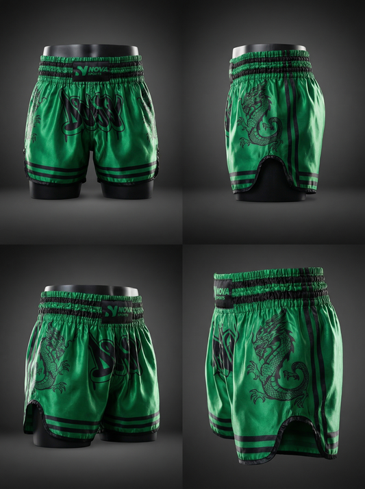 NOVA Dragon Green Boxing Shorts