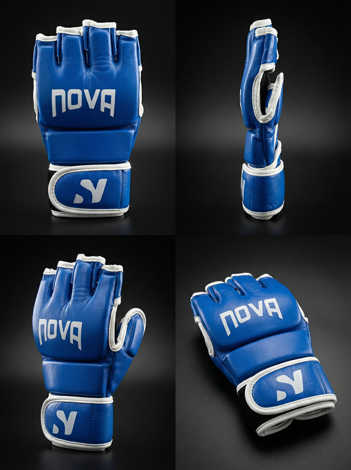 Nova MMA Grappling Gloves – Blue — view 2 — Gloves from Nova Sports Mauritius
