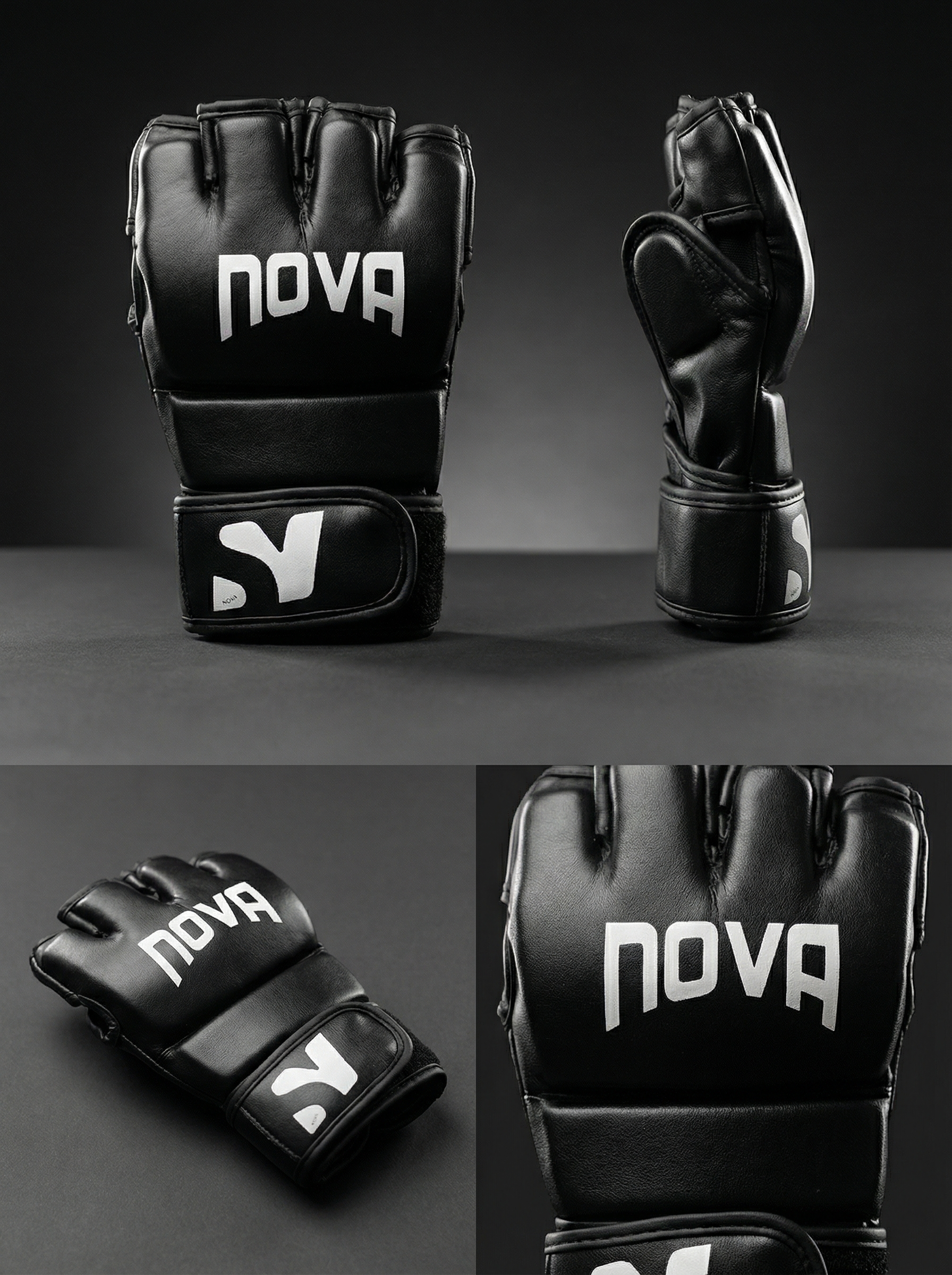 NOVA Black MMA Training Gloves