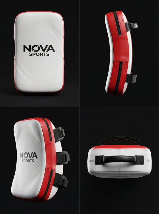 NOVA Curved Kick Shield – White & Red