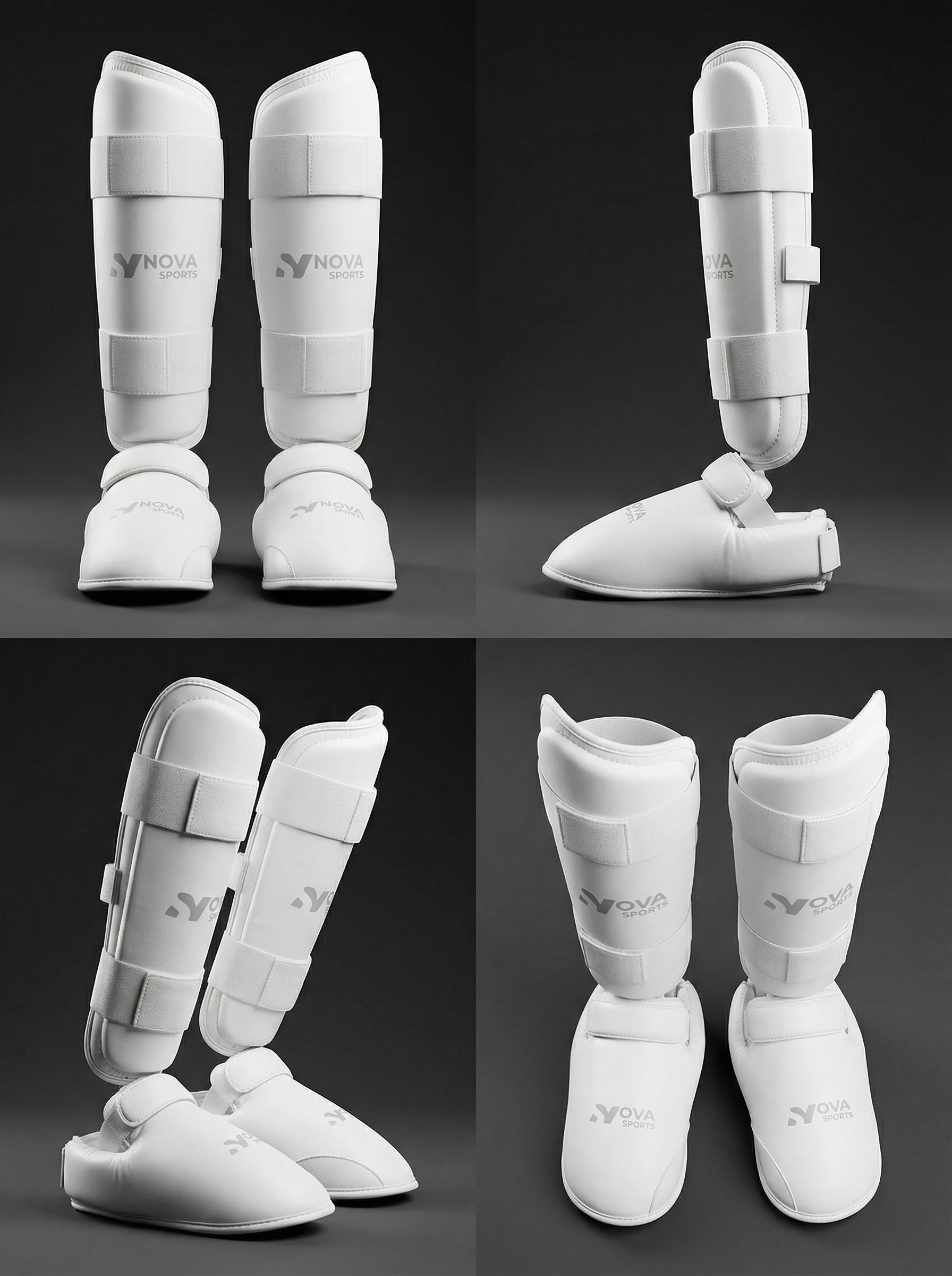 NOVA Sports White Karate Shin & Foot Guards
