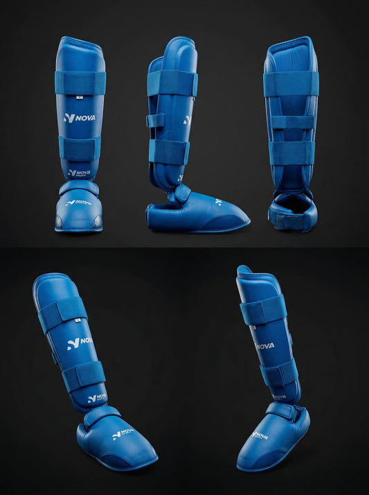 NOVA Sports Blue Karate Shin & Foot Guards
