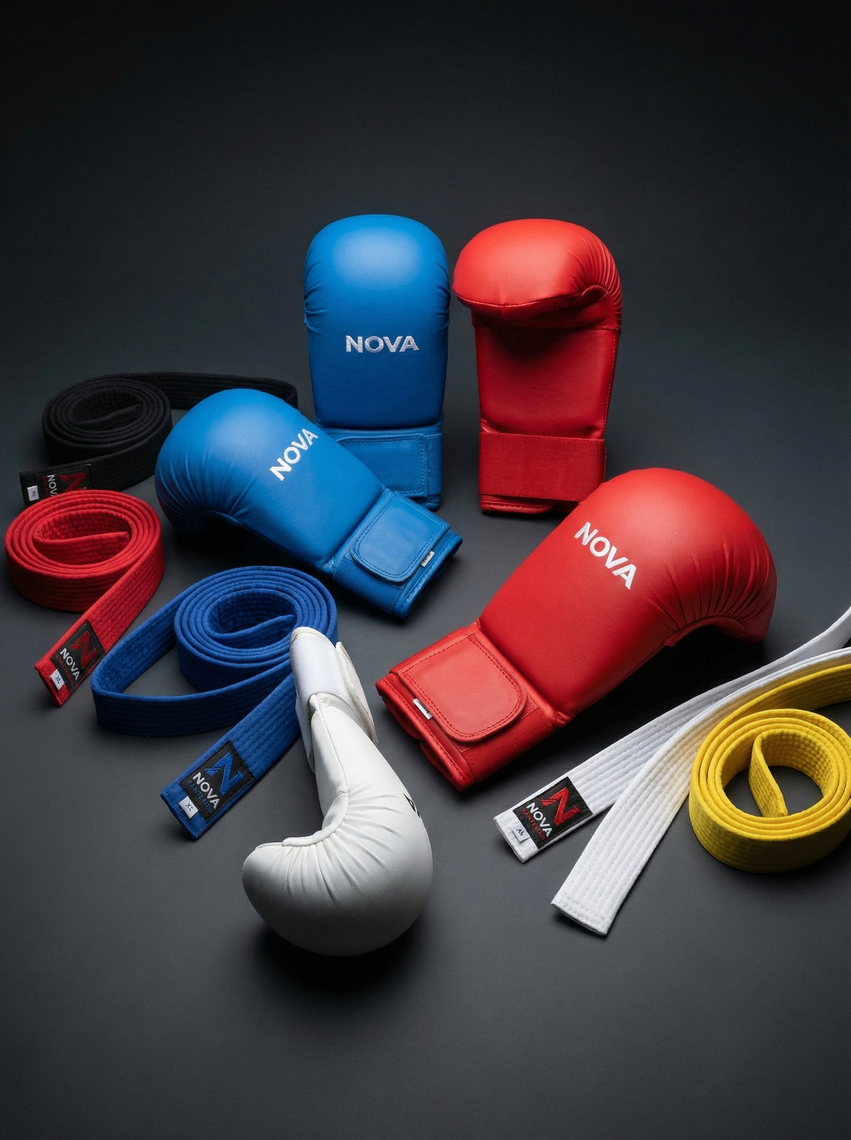 Nova Karate Gloves — Red and Blue — view 2 — Gloves from Nova Sports Mauritius
