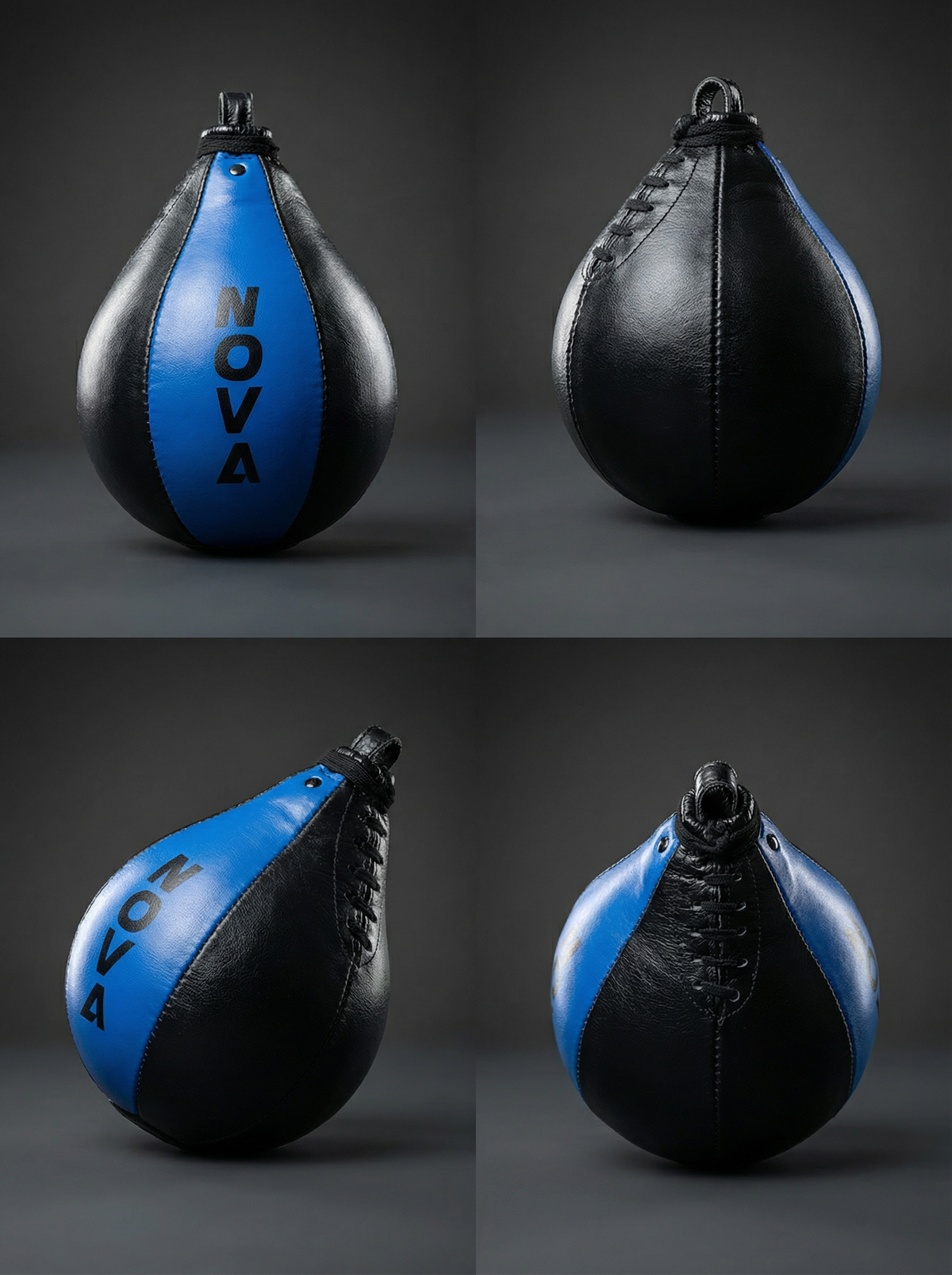 The speed bag turned to show the laced seam and the swivel loop at the top — Bags & Speed Balls from Nova Sports Mauritius
