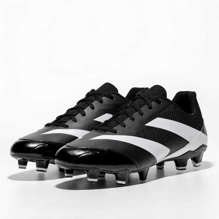 Black and white football boots with moulded studs — football shoes sizes 40 to 43 at Nova Sports Mauritius — Football available in Mauritius
