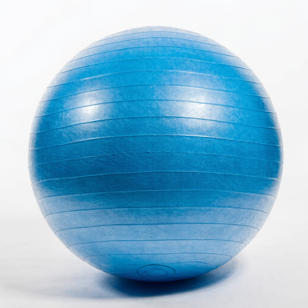 Blue inflatable exercise ball for gym and pilates — exercise balls at Nova Sports Mauritius — Gym from Nova Sports Mauritius

