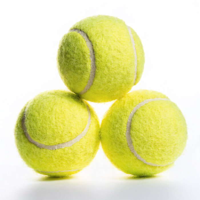 Three yellow-green tennis balls — tennis balls at Nova Sports Mauritius — Ball available in Mauritius
