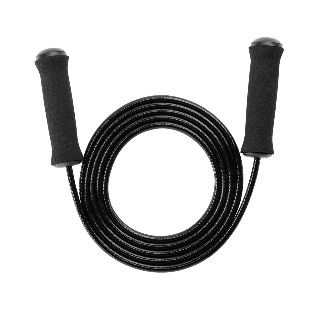 Black speed skipping rope coiled with handles — jumping ropes at Nova Sports Mauritius — Gym from Nova Sports Mauritius
