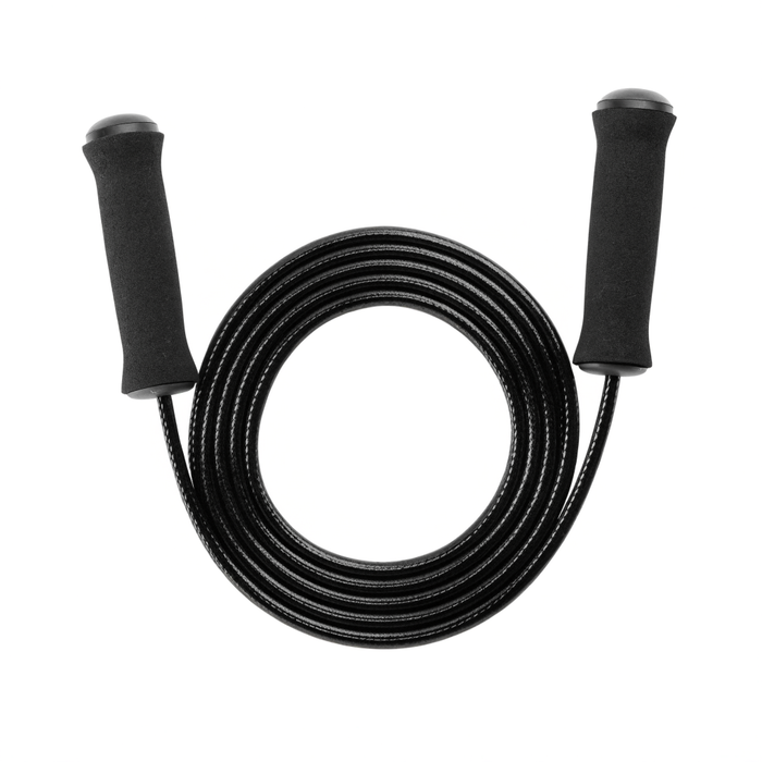 Black speed skipping rope coiled with handles — jumping ropes at Nova Sports Mauritius — Gym available in Mauritius
