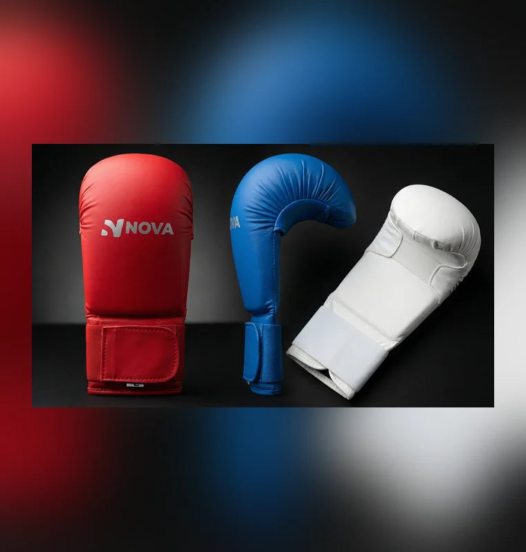 Nova Karate Gloves — White — view 3 — Gloves from Nova Sports Mauritius
