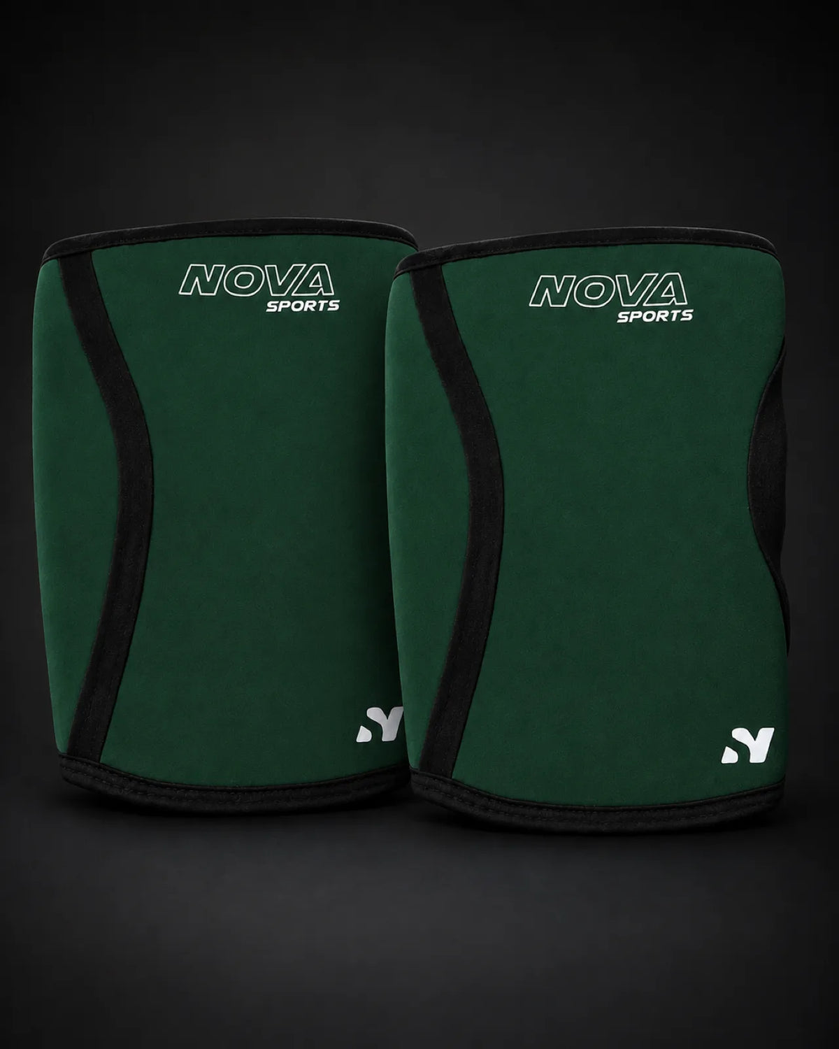 Nova Sports neoprene knee sleeves in forest green, pair — Wraps & Sleeves from Nova Sports Mauritius
