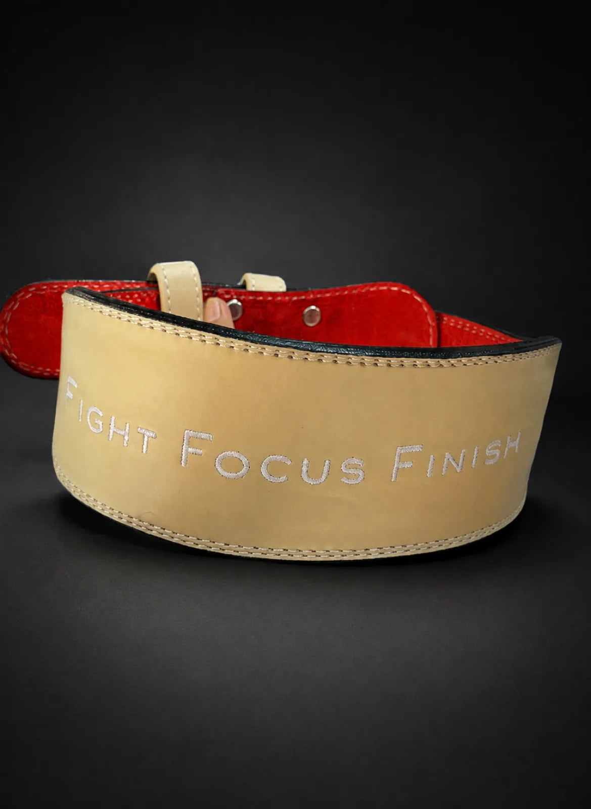 Nova Sports natural leather lifting belt, Fight Focus Finish embossing — Belts from Nova Sports Mauritius
