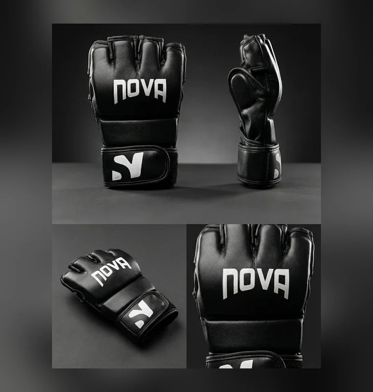 Nova Black MMA Training Gloves — view 3 — Gloves from Nova Sports Mauritius
