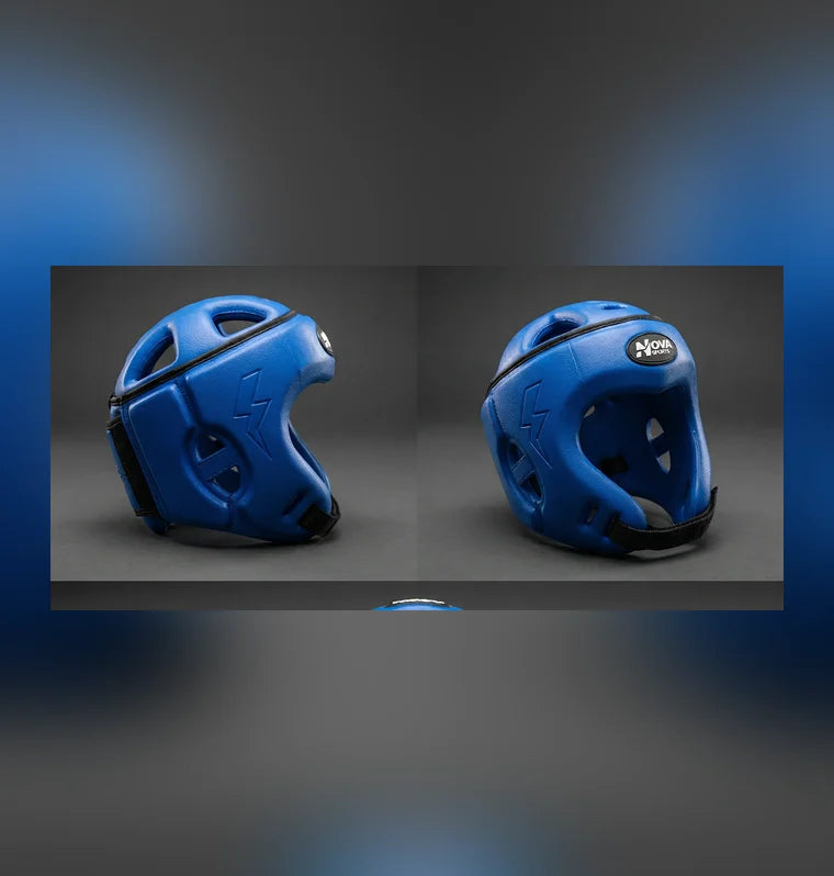 Nova Sports Boxing Head Guard – Blue — view 3 — Head Guards from Nova Sports Mauritius
