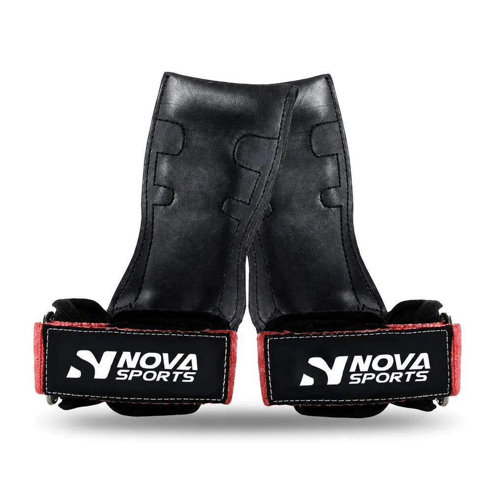 Nova Power Grips — Leather Palm Shield, Wrist Strap — view 2 — Straps & Grips from Nova Sports Mauritius
