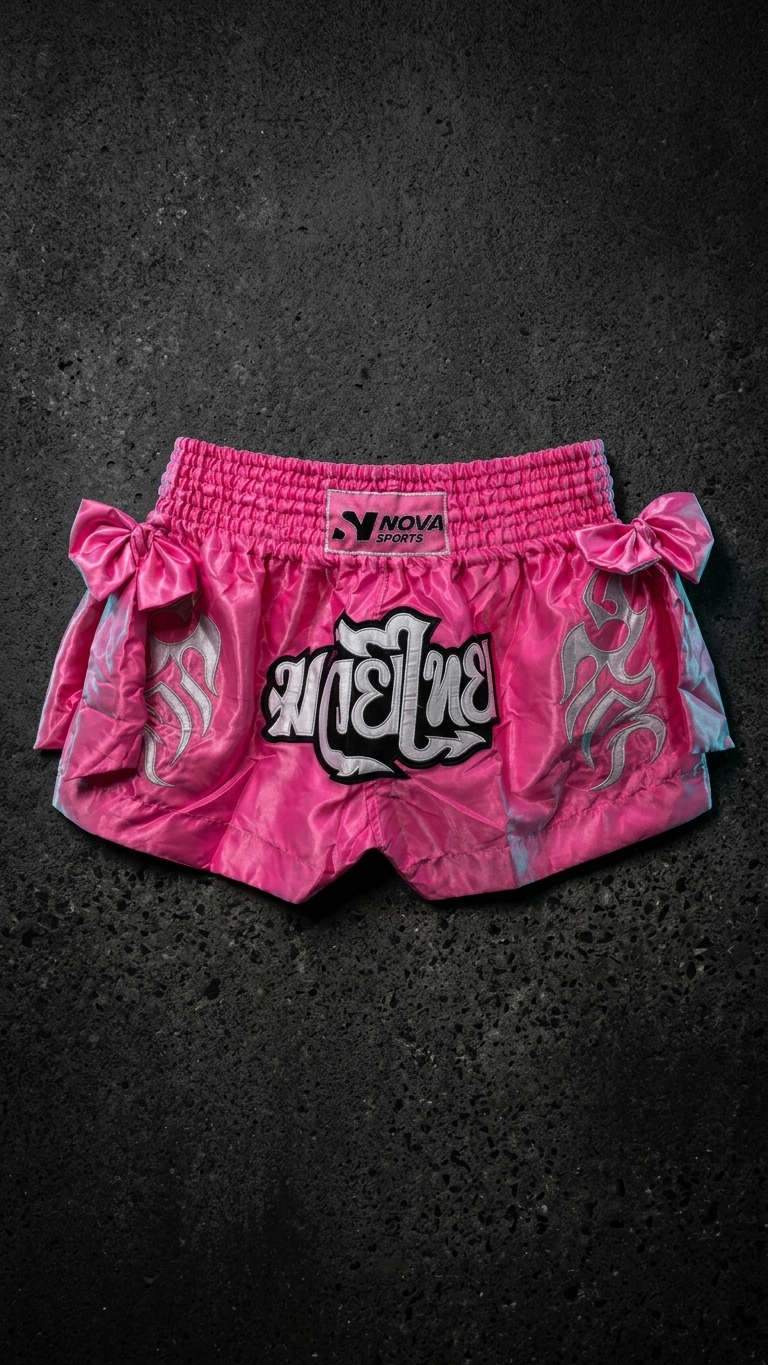 Nova Muay Thai Shorts — Pink — view 4 — Shorts from Nova Sports Mauritius
